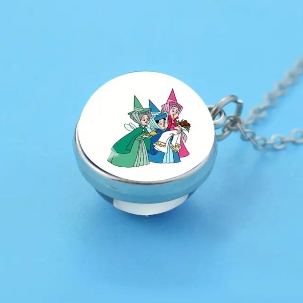 Disney Sleeping Beauty Glass Globe Necklace